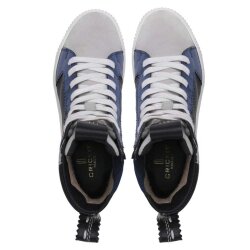 Sneaker Nima Metallic Blau mit Fell