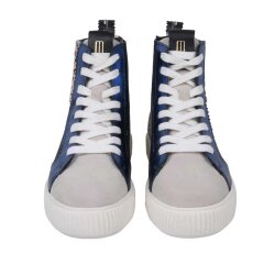 Sneaker Nima Metallic Blau mit Fell