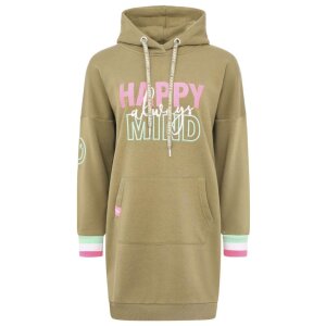 ZWILLINGSHERZ Hoodiekleid Happy Khaki