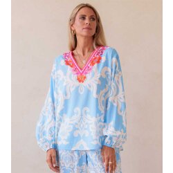 YIPPIE-HIPPIE Bluse Blue Print